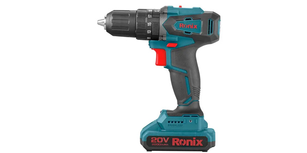 دریل پیچ گوشتی چکشی شارژی براشلس 20 ولت رونیکس Ronix 8900 - شناسه : PV14112