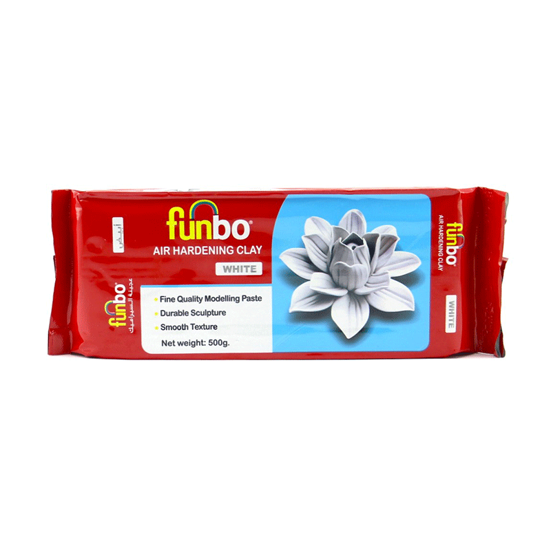 funbo خمیر هوا خشک سفید 500 گرمی